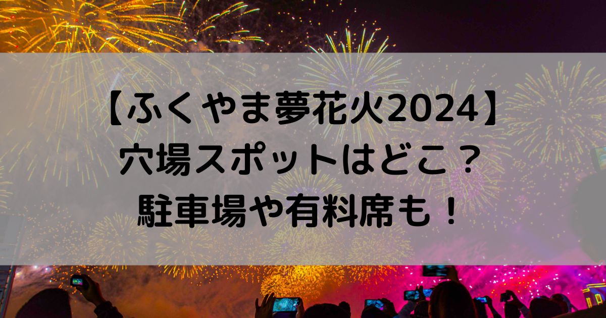 ふくやま夢花火2024の穴場スポットはどこ？駐車場や有料席も！