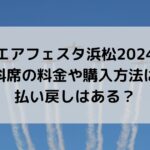 エアフェスタ浜松2024有料席の料金や購入方法は？払い戻しはある？